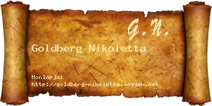 Goldberg Nikoletta névjegykártya